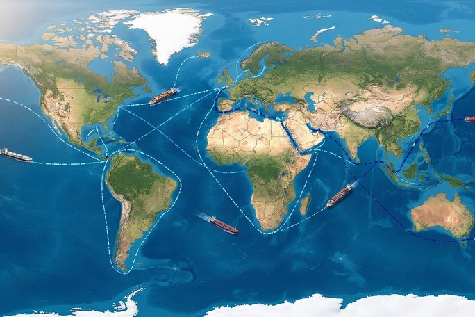 Las rutas marítimas comerciales más transitadas del mundo